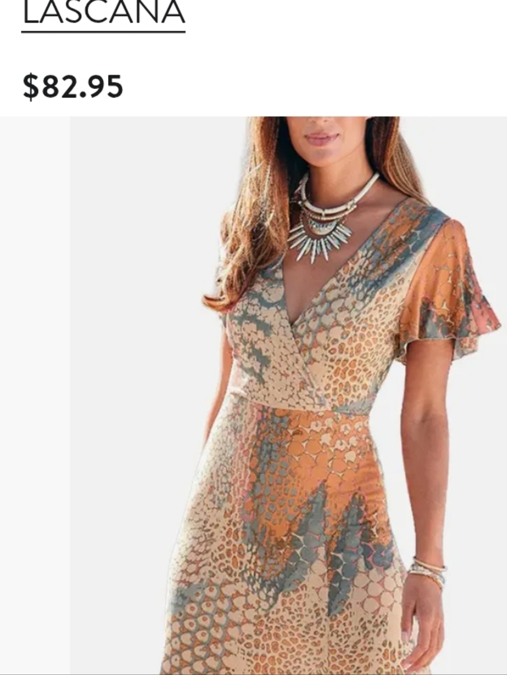 Lascana Maxi Dress — Multi-printed orange asymmetrical Ruffles side slit sz M. - Picture 16 of 16